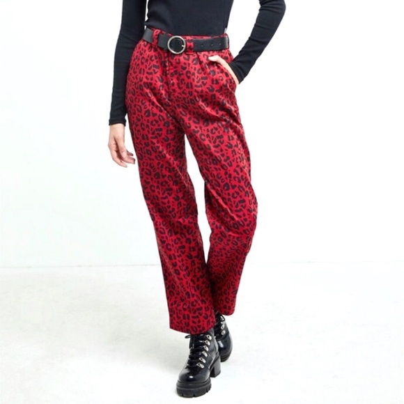 Vans Denim - Vans authentic chino pants red leopard print